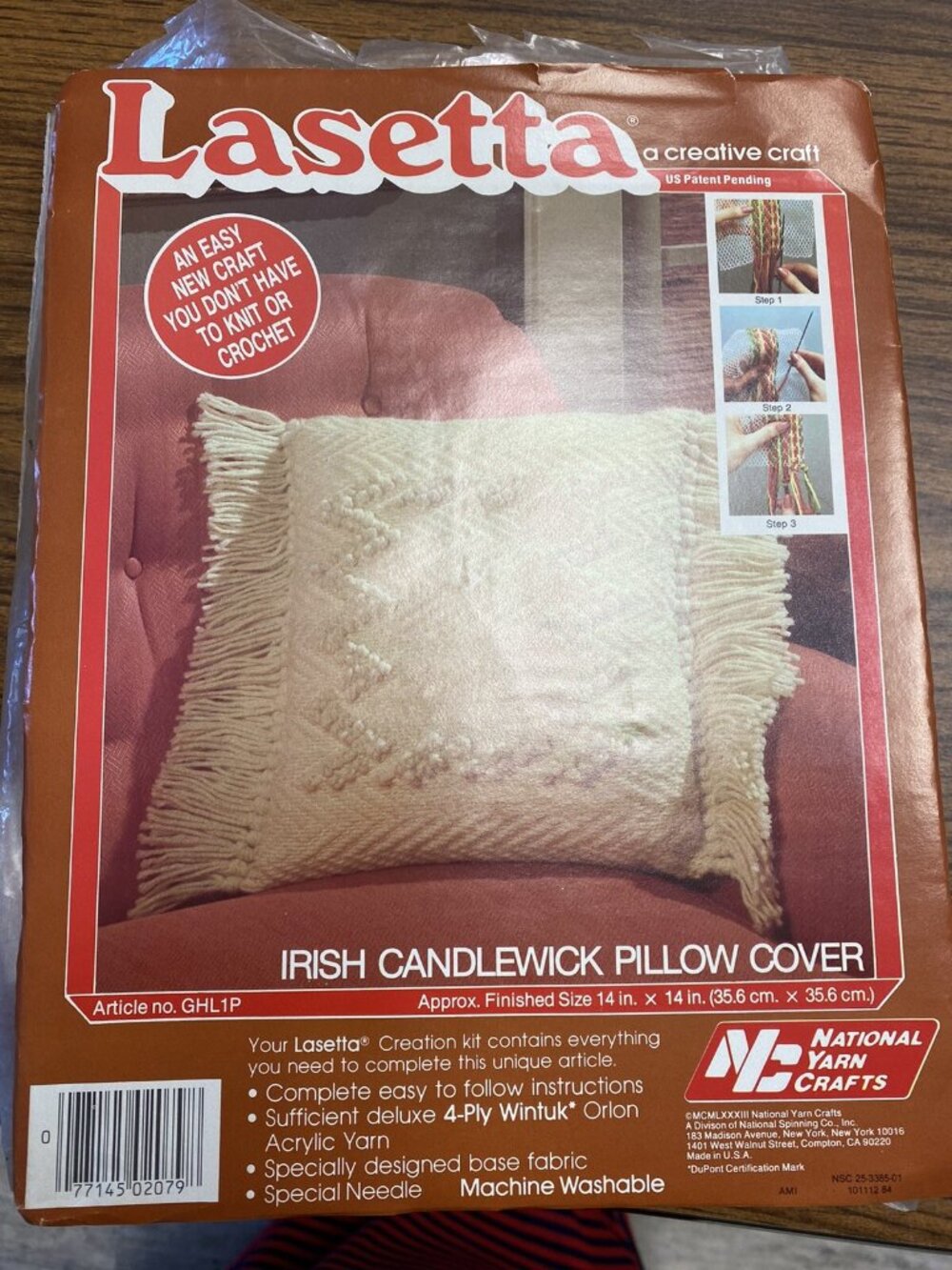 Lasetta Irish candlewick pillow cover craft kit